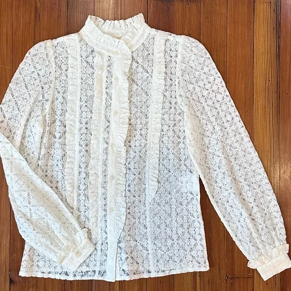 Sezane White Lace Blouse - Picture 11 of 14